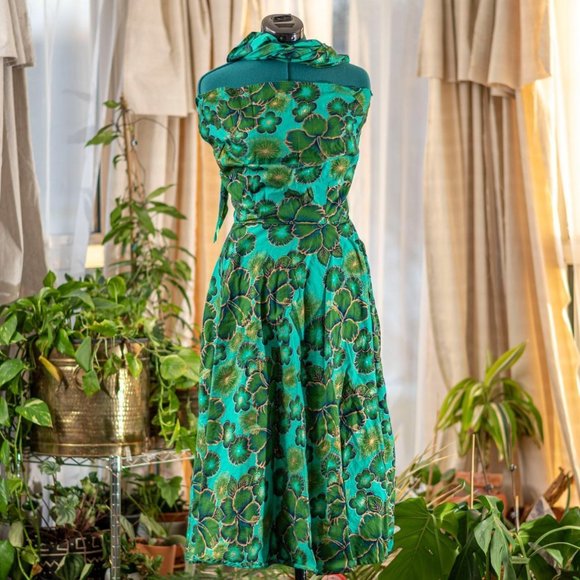 hand made Dresses & Skirts - Handmade Dress Green Floral Convertible Size Small